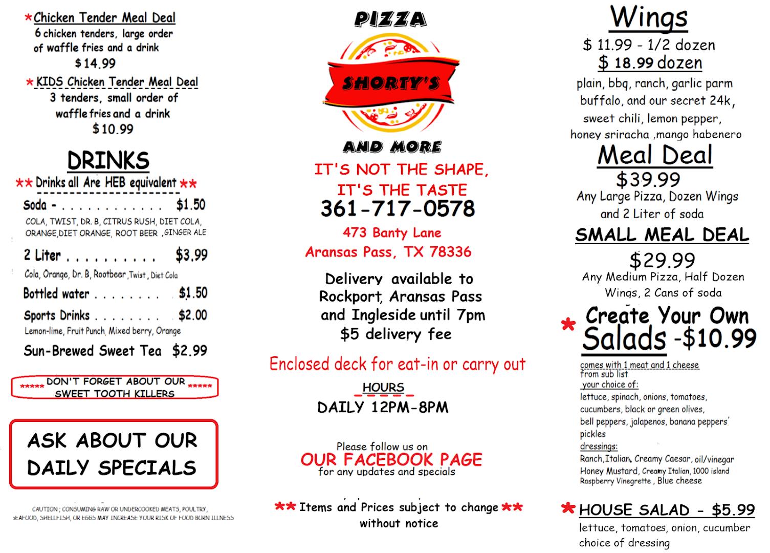 Shorty's Pizza and More